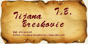 Tijana Brešković vizit kartica